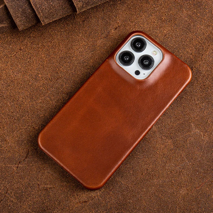 Etui z prawdziwej skóry olejowej na Apple iPhone