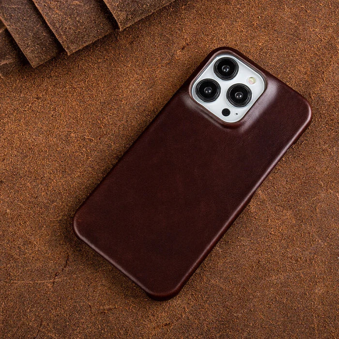 Etui z prawdziwej skóry olejowej na Apple iPhone