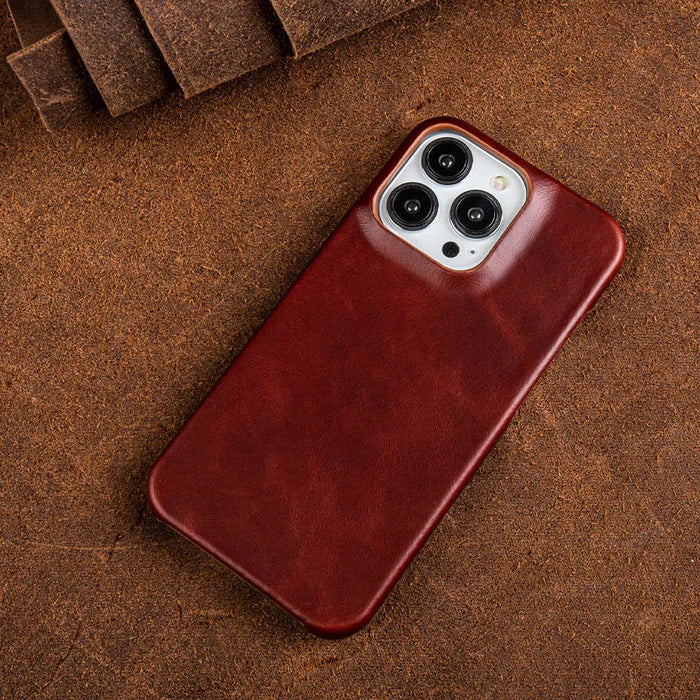Etui z prawdziwej skóry olejowej na Apple iPhone