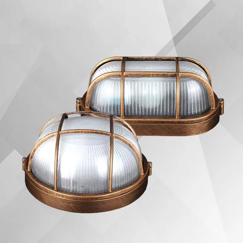 Owalna Lampa Szklano-Metalowa E27 – Ochrona Przed Kurzem i Wilgocią