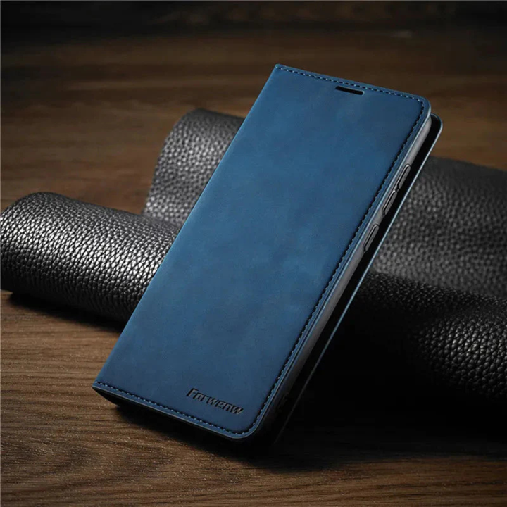 Etui na telefon skórzane magnetyczne wstrząsoodporne cienkie