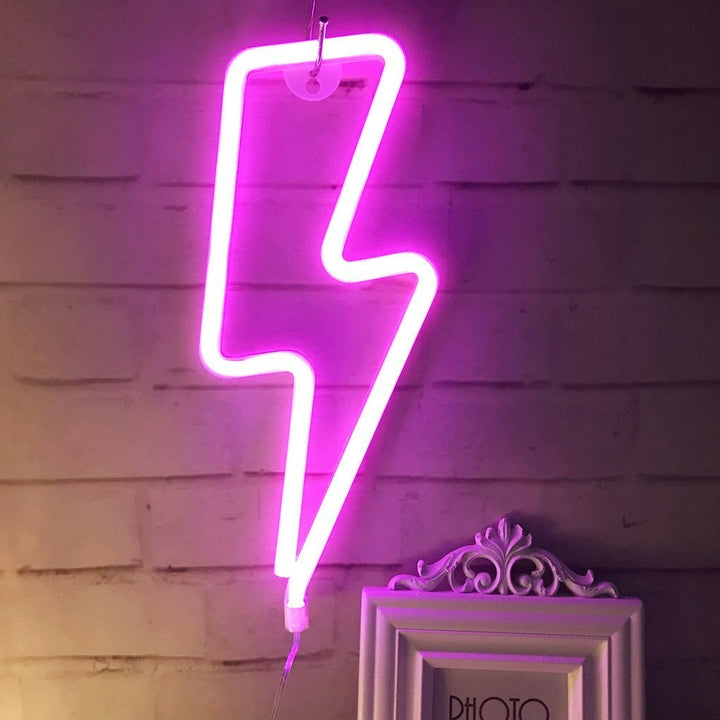 Różowa Neonowa Błyskawica