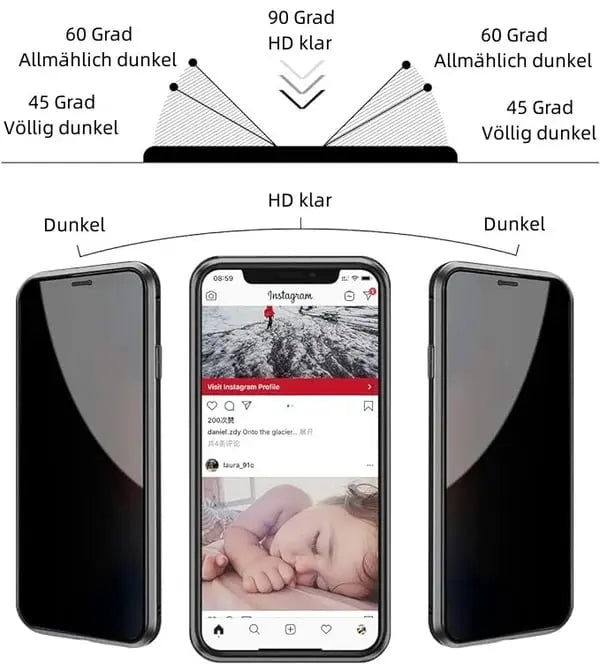 Etui na telefon z filtrem prywatności – Slim pRedection z filtrem prywatności i metalową ramką
