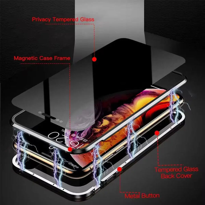 Etui na telefon z filtrem prywatności – Slim pRedection z filtrem prywatności i metalową ramką
