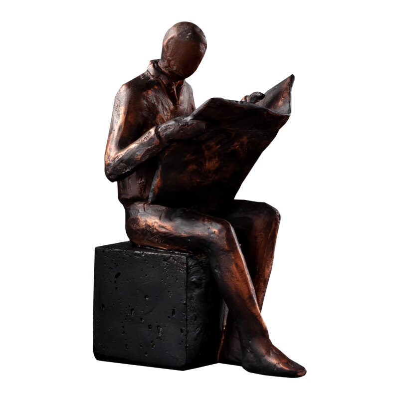 Rzeźba Czytelnika, Podstawka na Książki, Wsparcie Książkowe, Abstrakcyjna Postać, Statua z Żywicy, Dekoracja Biurkowa, Figurki, Statuetka, Skandynawski Wystrój Wnętrz