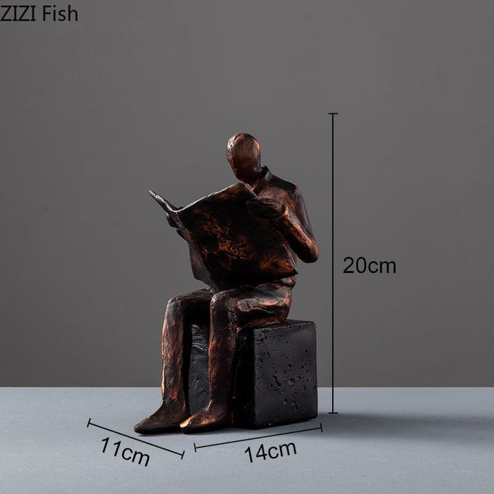 Rzeźba Czytelnika, Podstawka na Książki, Wsparcie Książkowe, Abstrakcyjna Postać, Statua z Żywicy, Dekoracja Biurkowa, Figurki, Statuetka, Skandynawski Wystrój Wnętrz