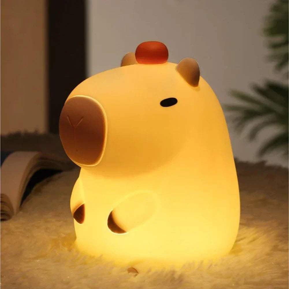 Capybara Light - Ładowana lampka nocna w kształcie kapibary z silikonem i baterią 800mAh
