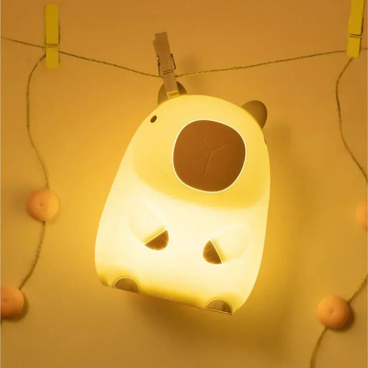 Capybara Light - Ładowana lampka nocna w kształcie kapibary z silikonem i baterią 800mAh