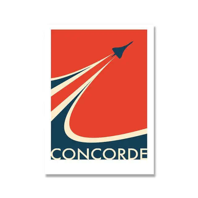 Plakat Retro Samolotu Concorde na Płótnie
