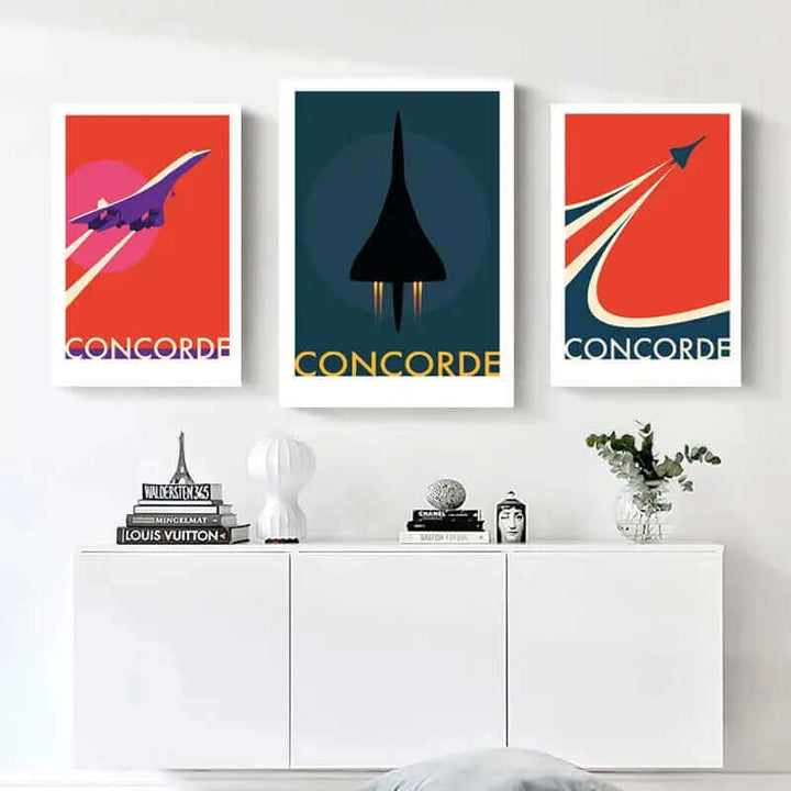 Plakat Retro Samolotu Concorde na Płótnie