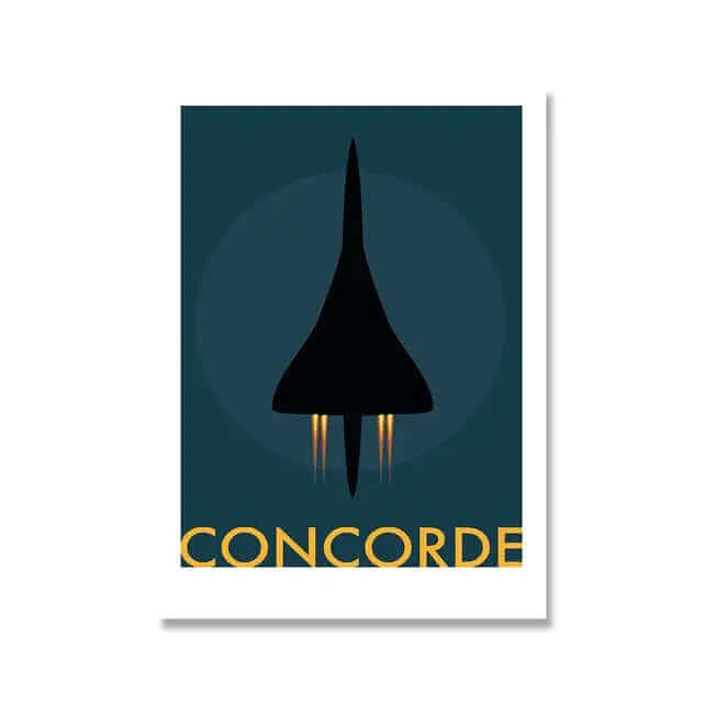 Plakat Retro Samolotu Concorde na Płótnie