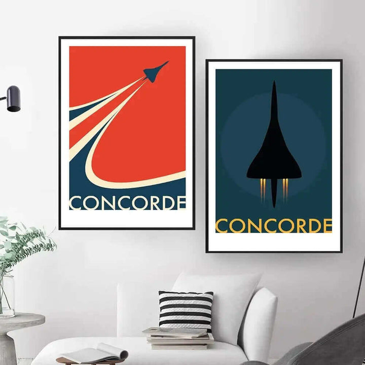 Plakat Retro Samolotu Concorde na Płótnie