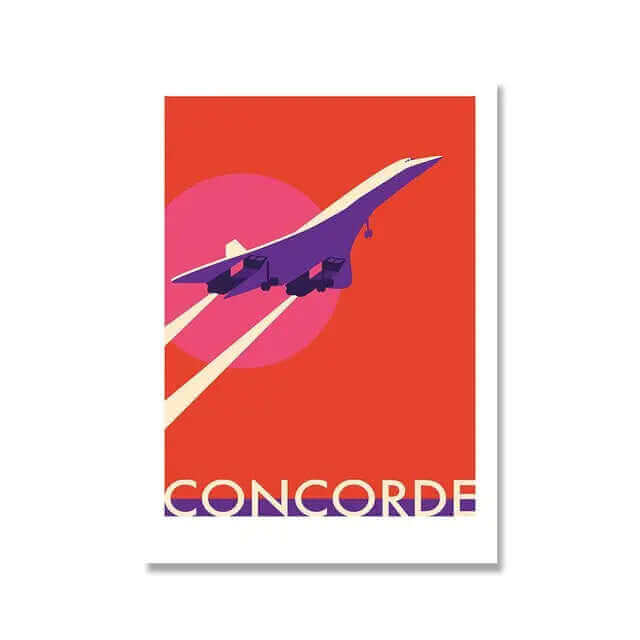 Plakat Retro Samolotu Concorde na Płótnie