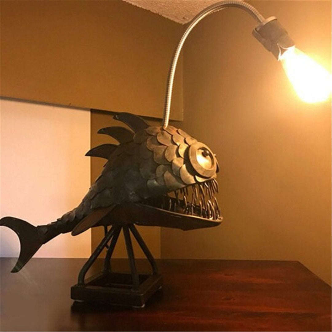 Retro Lampa Stołowa Światło Rybki z Elastyczną Głową Lampy Artystyczne Lampy Stołowe do Domu Bar Café Domowe Dekoracje Artystyczne