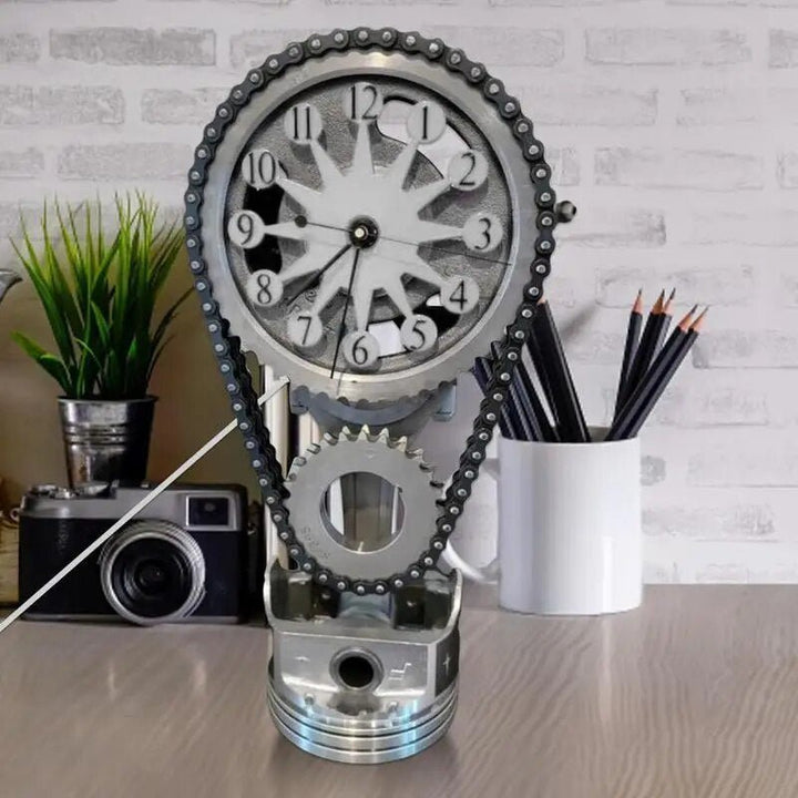 Zegarek na łańcuszku z mechanizmem - Cichy zegar stołowy z obrotowym tarczą