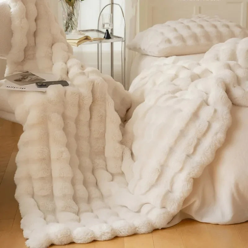 PlushCozy | Sztuczny futerko zimowy koc