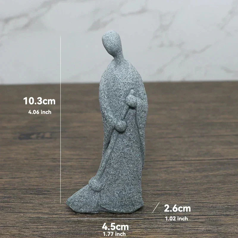 Mała figura Buddy z kamienia - buddyjscy mnisi, figury buddyzmu tybetańskiego, ornament do ogrodu zen, dekoracja do akwariów, medytacja w domu
