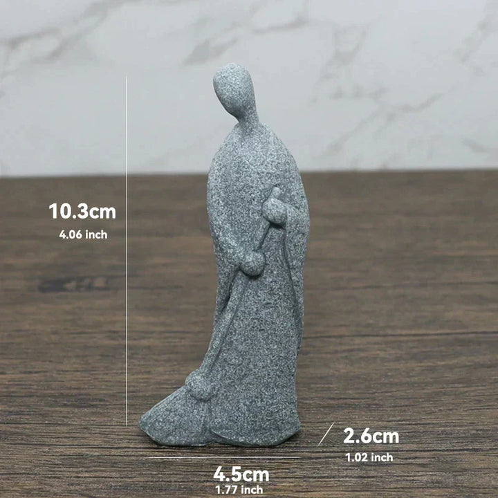 Mała figura Buddy z kamienia - buddyjscy mnisi, figury buddyzmu tybetańskiego, ornament do ogrodu zen, dekoracja do akwariów, medytacja w domu
