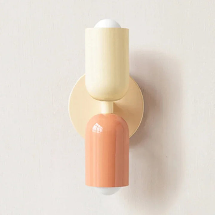 Nowoczesna Minimalistyczna Lampa Ścienna LED Nordic Kremowa z Podwójną Głowicą do Salonu Sypialni oraz Biura - Element Dekoracyjny Wnętrza