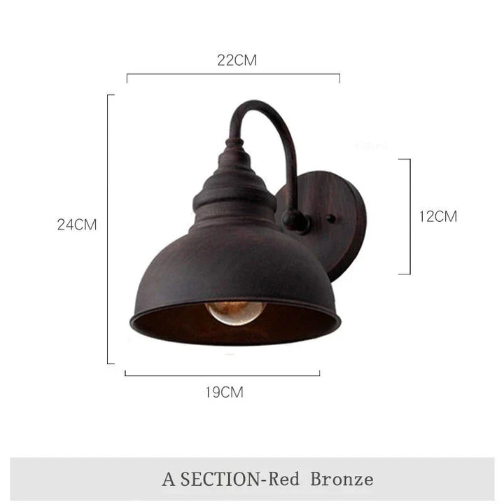 Wodoodporna Retro Zewnętrzna Lampa Ścienna do Ogrodu: Lampka Ścienna z Żelaza w Stylu Vintage do Korytarza, Schodów, Dziedzińca, Balkonu, Wilii