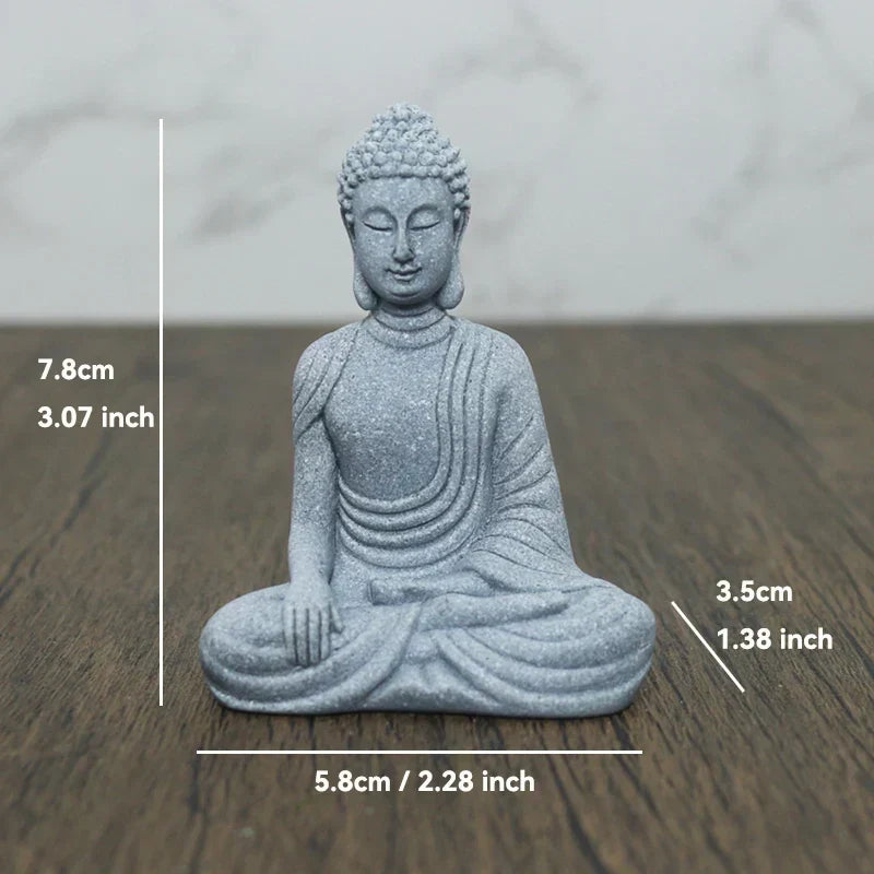 Mała figura Buddy z kamienia - buddyjscy mnisi, figury buddyzmu tybetańskiego, ornament do ogrodu zen, dekoracja do akwariów, medytacja w domu