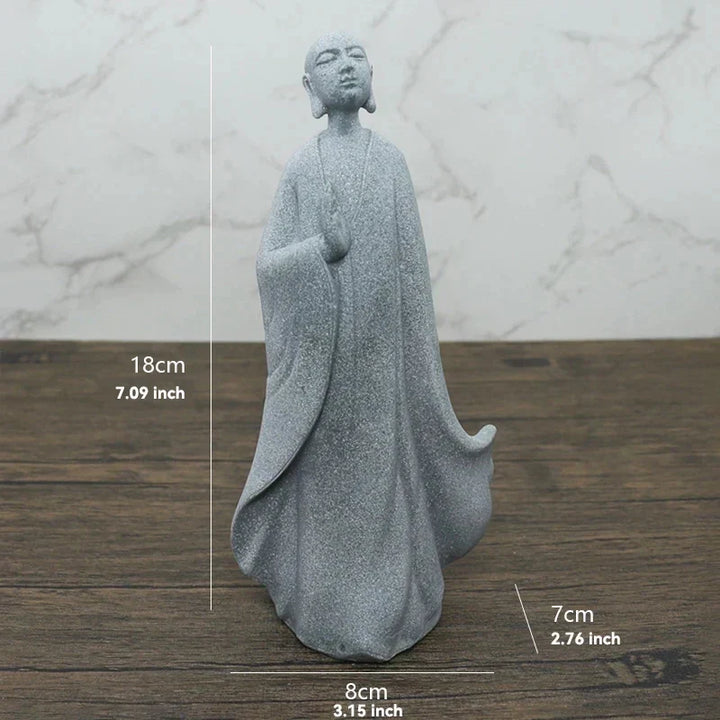 Mała figura Buddy z kamienia - buddyjscy mnisi, figury buddyzmu tybetańskiego, ornament do ogrodu zen, dekoracja do akwariów, medytacja w domu