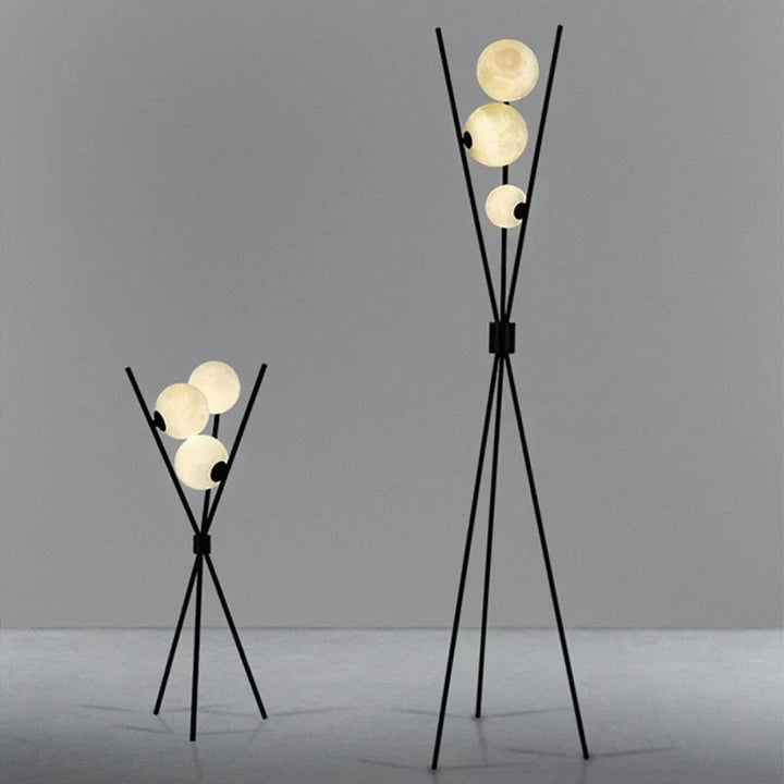 LunaGlow 3D Lampa Podłogowa Księżyc nowoczesny design z tripod LED!