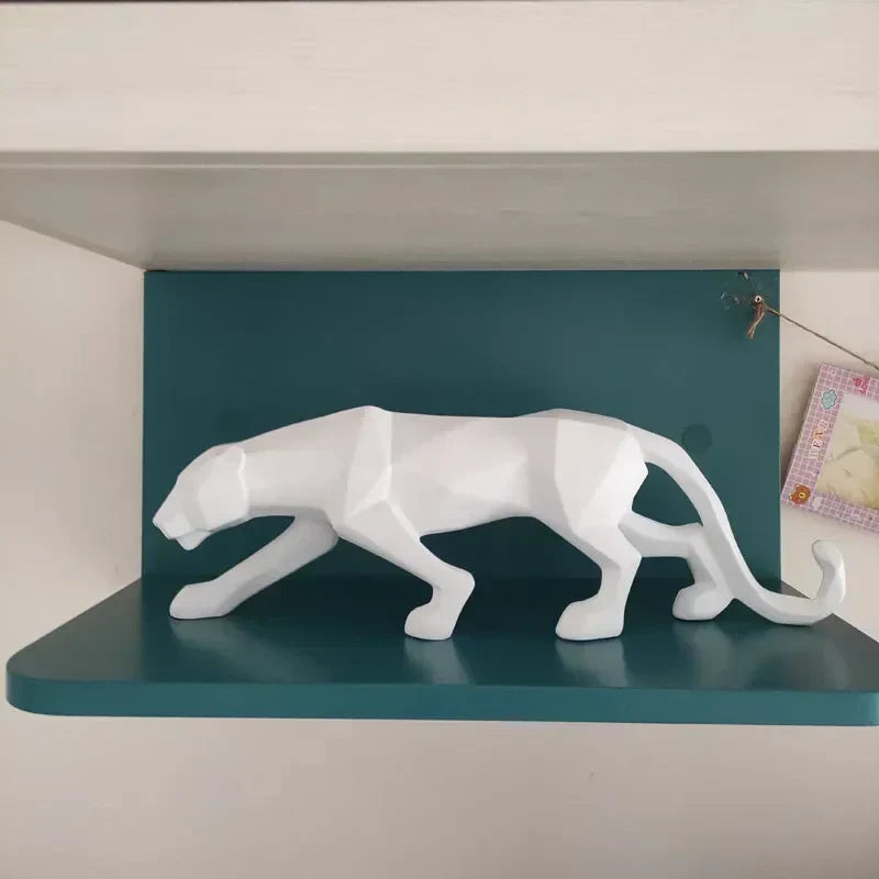 Statua Pantery, Figura Zwierzęcia, Abstrakcyjny Styl Geometryczny, Żywica, Rzeźba Lamparta, Dekoracja Biura Domowego, Dekoracja na Biurko, Rękodzieło