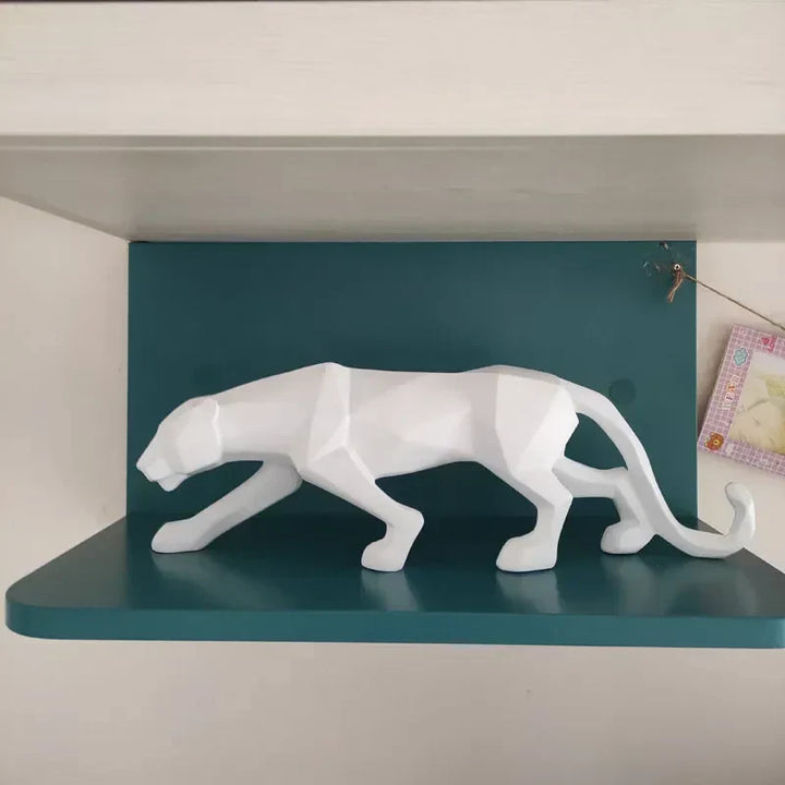 Statua Pantery, Figura Zwierzęcia, Abstrakcyjny Styl Geometryczny, Żywica, Rzeźba Lamparta, Dekoracja Biura Domowego, Dekoracja na Biurko, Rękodzieło