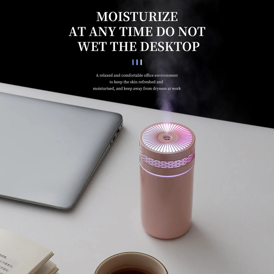 250ML Przenośny Nawilżacz Powietrza do Samochodu - USB LED Dyfuzor Olejków Eterycznych