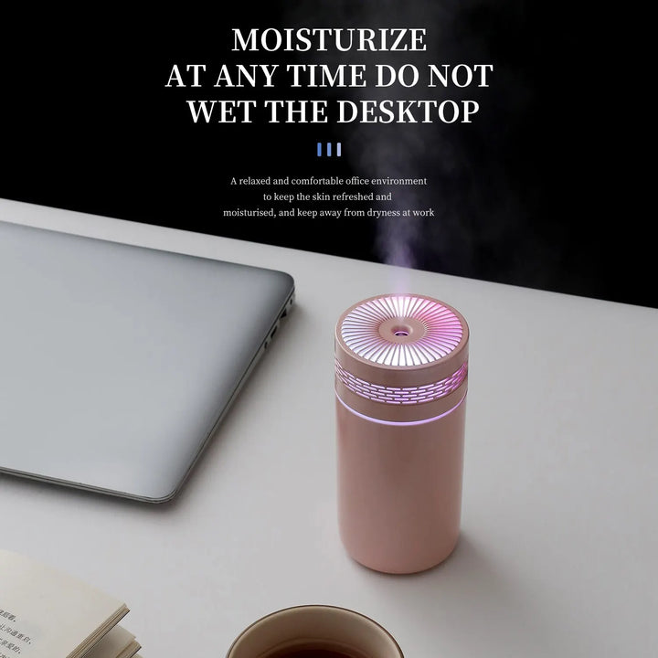 250ML Przenośny Nawilżacz Powietrza do Samochodu - USB LED Dyfuzor Olejków Eterycznych