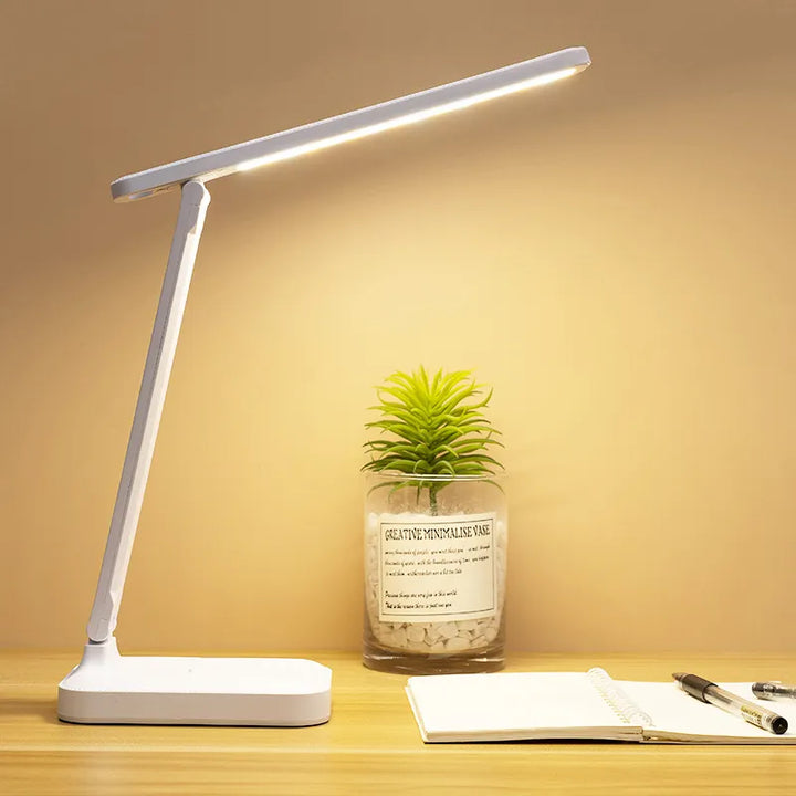 6000mAh ładowalna lampa stołowa LED USB 3 kolory bezstopniowo ściemniana lampa biurkowa dotykowa składana z ochroną oczu, nocna lampka do czytania