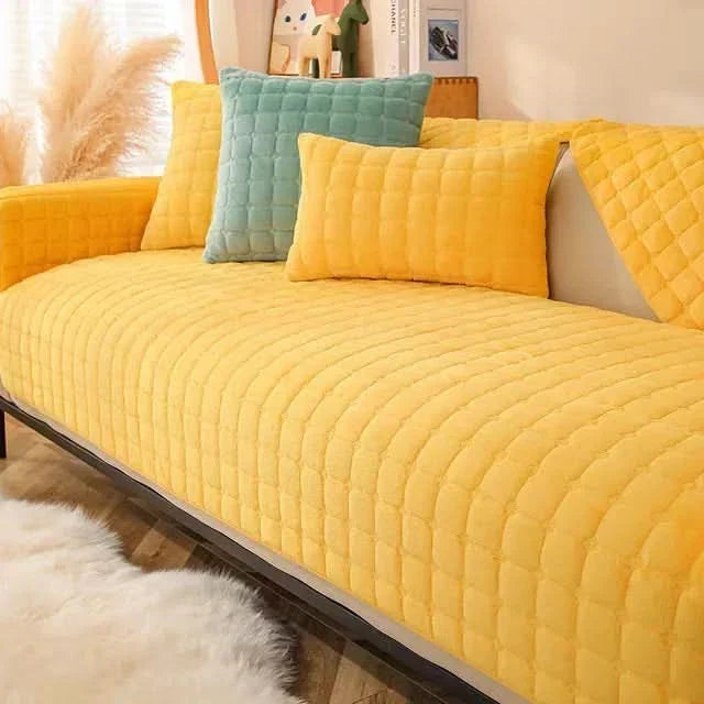 VelvetCozy - Pluszowy pokrowiec na sofę z weluru, antypoślizgowy, dla dodatkowej elegancji i komfortu