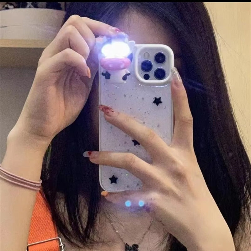 Świecąca Krowa 3D Przezroczysta Etui na iPhone