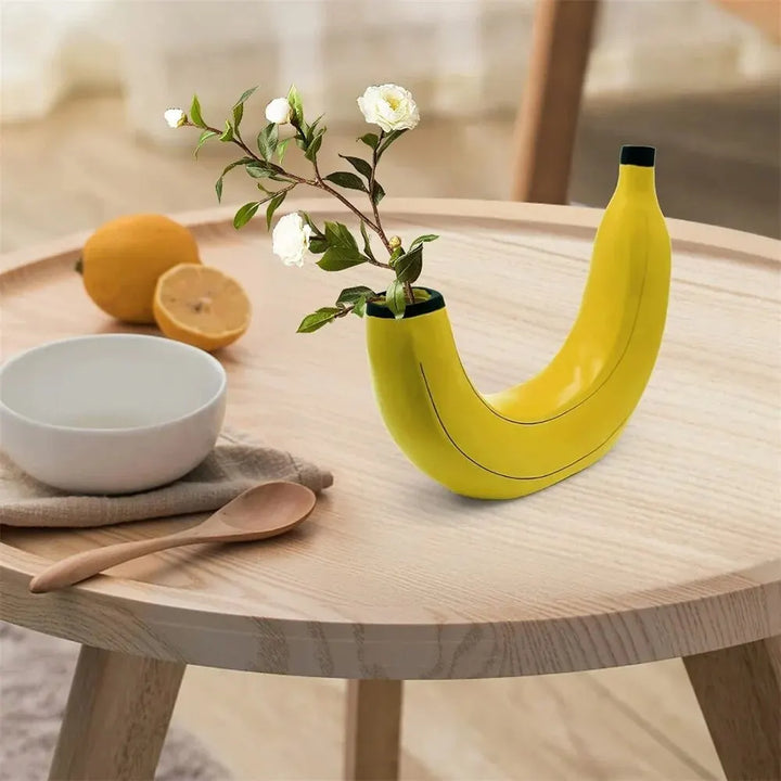 Wazon bananowy, wazon na kwiaty z żywicy, uroczy kształt banana, dekoracyjny wazon na stół do aranżacji kwiatowych, salon, sypialnia, dekoracja domu
