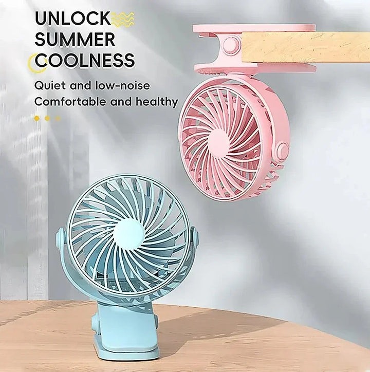 Wentylator USB FlexiBreeze | Obrotowy, przenośny z 3 prędkościami i lampką nocną