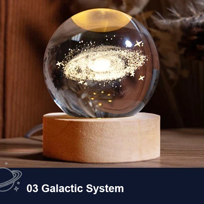 Astranova Galaxy Night Light | LED Kryształowa Kula z Wzorem Drogi Mlecznej | Ciepłe Białe Światło | Kreatywny Prezent dla Dzieci i Dorosłych
