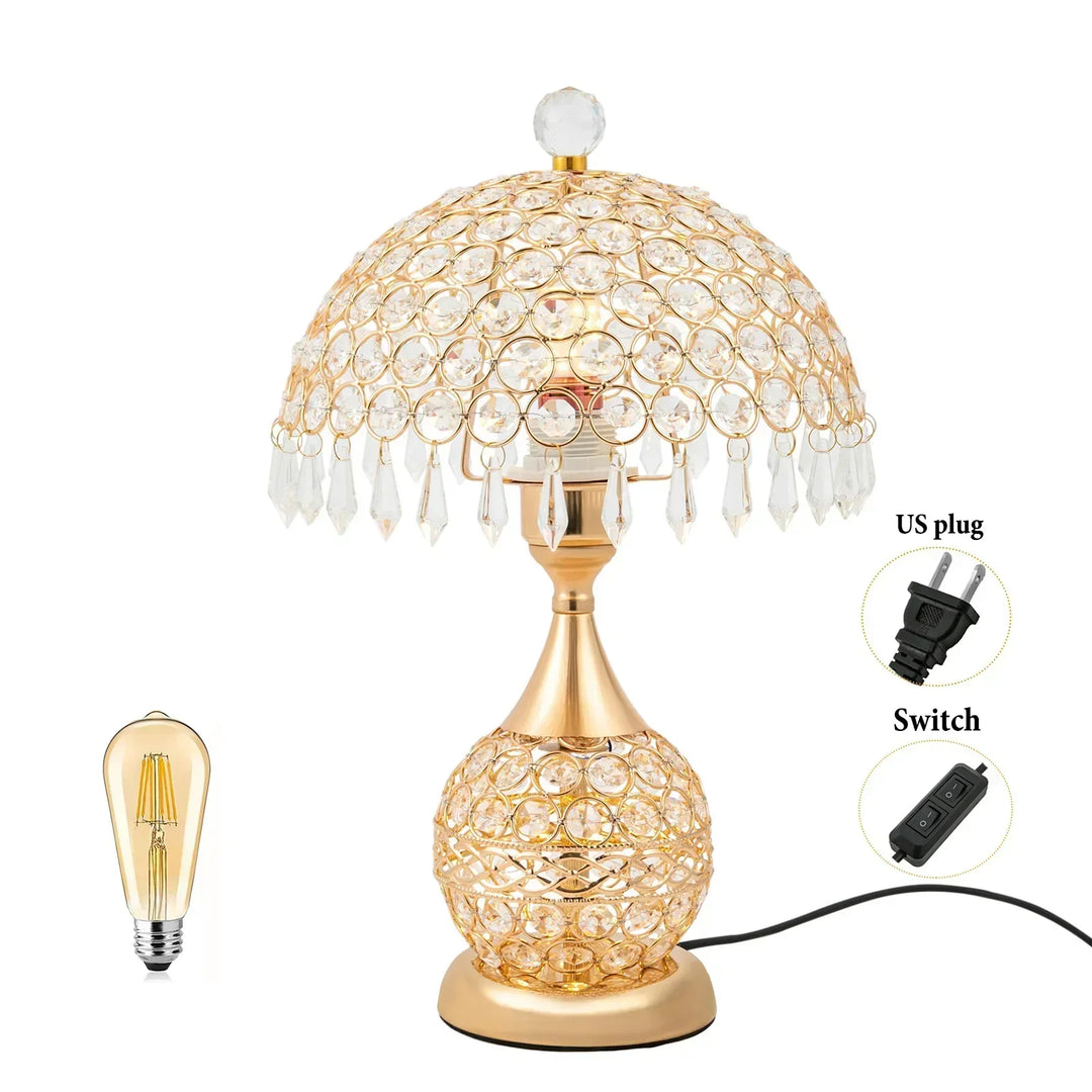 Nowoczesna Lampa Nocna z Kryształu w Stylu Luksusowym
