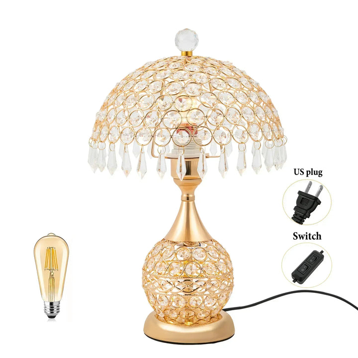 Nowoczesna Lampa Nocna z Kryształu w Stylu Luksusowym
