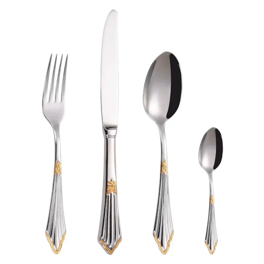 LuxSpoon | Elegancki zestaw sztućców w złotym designie