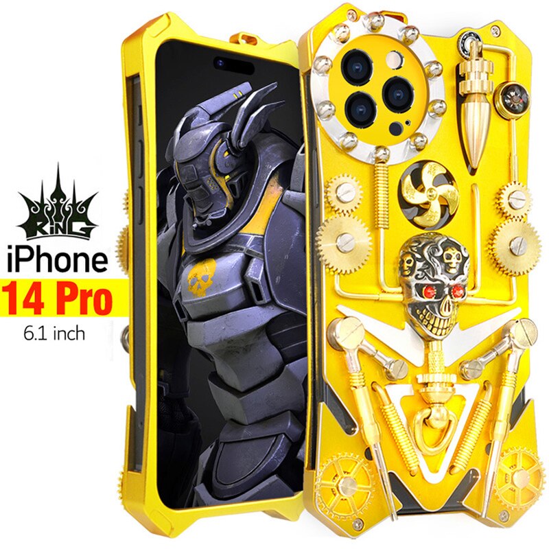 Mechaniczna Czaszka w Stylu Cyberpunk - Etui na iPhone