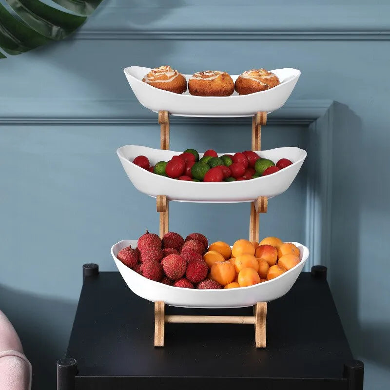FruitTriad | Trójpoziomowa miska na owoce z plastiku
