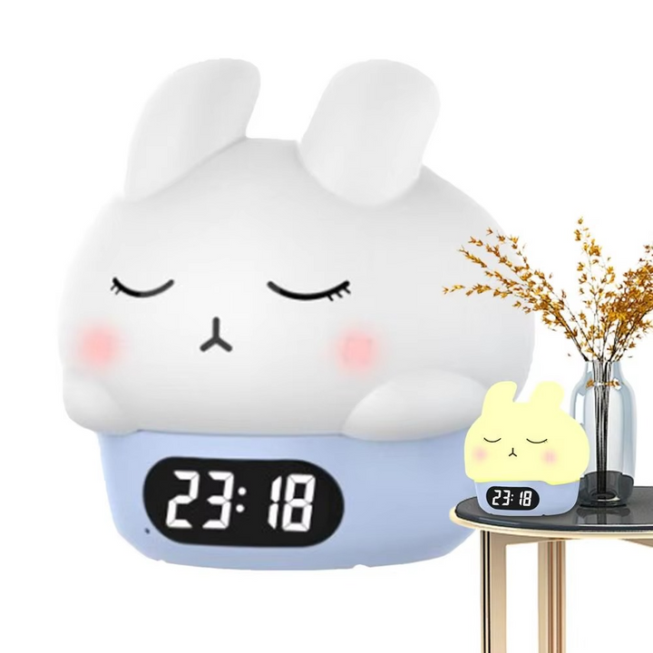 Bunny Cyfrowy Zegar Alarmowy z Trenerem Snu i Nocną Lampką