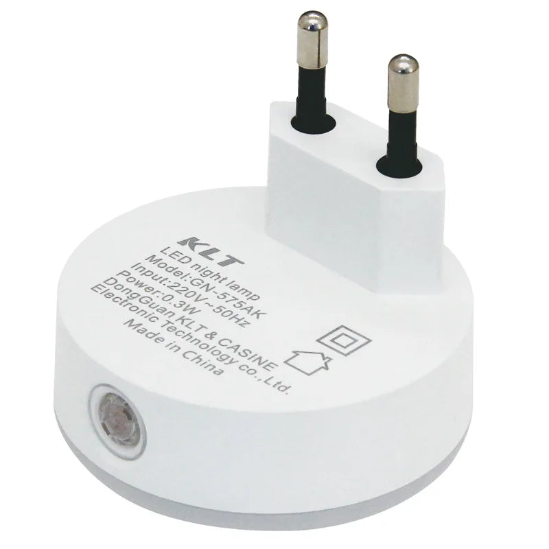 Nuvilux LED nocna lampka z czujnikiem zmierzchu | lampka wtyczkowa EU/US | 0.3W | Do pokoju dziecięcego, korytarza, łazienki i sypialni