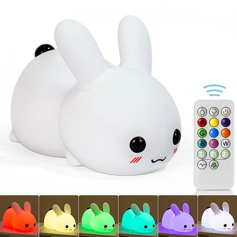 Czarująca LED Lampa Nocna Królik Jadeitowy