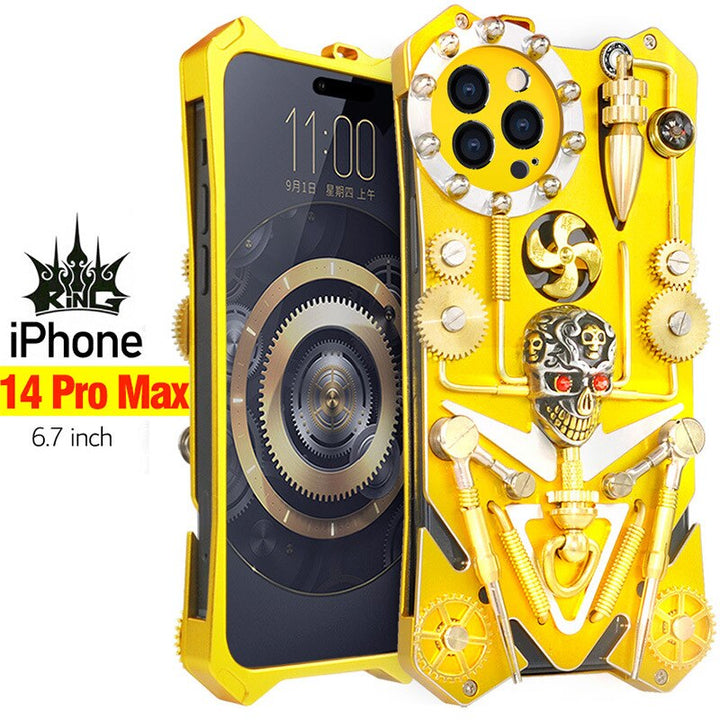 Mechaniczna Czaszka w Stylu Cyberpunk - Etui na iPhone