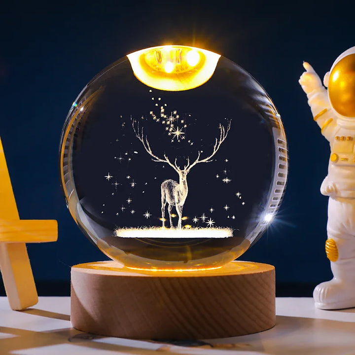 Astranova Galaxy Night Light | LED Kryształowa Kula z Wzorem Drogi Mlecznej | Ciepłe Białe Światło | Kreatywny Prezent dla Dzieci i Dorosłych