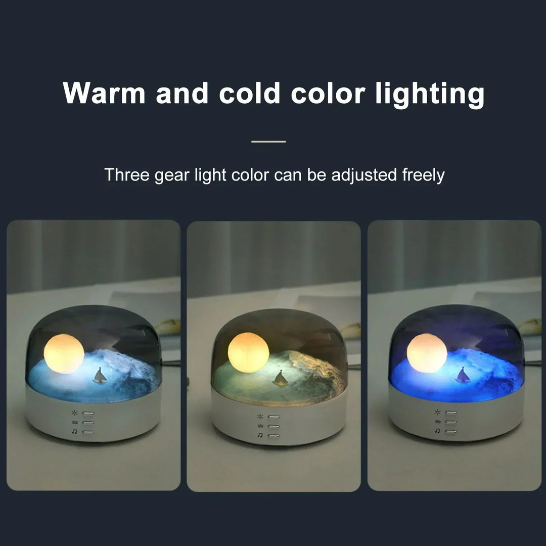 3D Tajemnicza Księżycowa Lampa LED Głośnik na Noc |