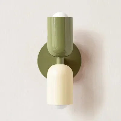 Nowoczesna Minimalistyczna Lampa Ścienna LED Nordic Kremowa z Podwójną Głowicą do Salonu Sypialni oraz Biura - Element Dekoracyjny Wnętrza