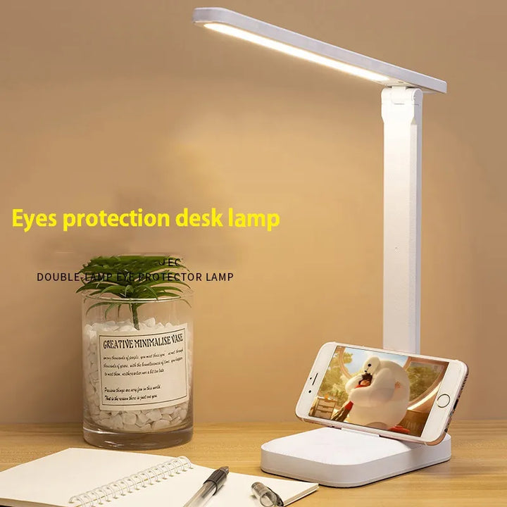6000mAh ładowalna lampa stołowa LED USB 3 kolory bezstopniowo ściemniana lampa biurkowa dotykowa składana z ochroną oczu, nocna lampka do czytania
